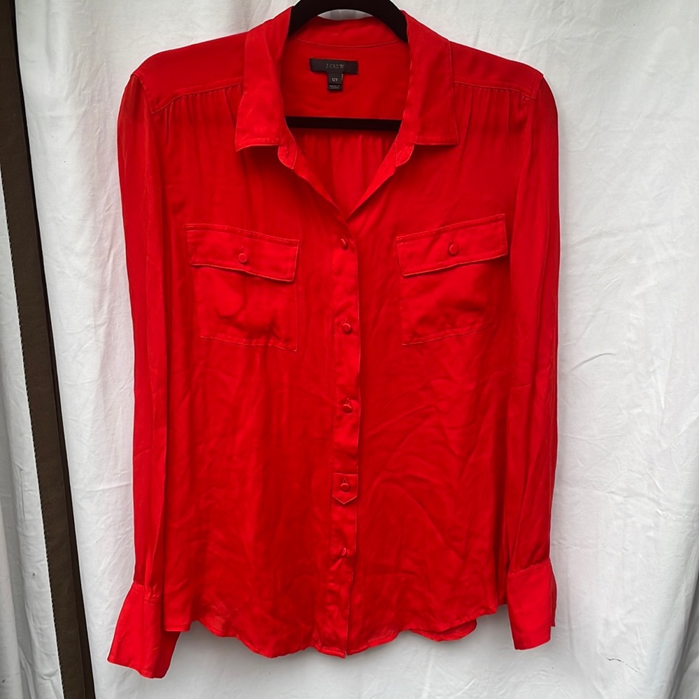Red long sleeve Jcrew blouse